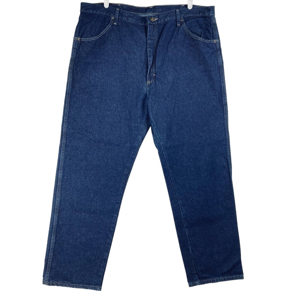 NWT Rustler Men's Blue Denim Jeans Size 42x30 Regular Fit Straight Heavyweight